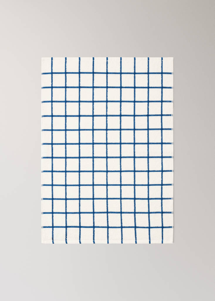 Frayed cotton terry kitchen towel — Indigo Blue