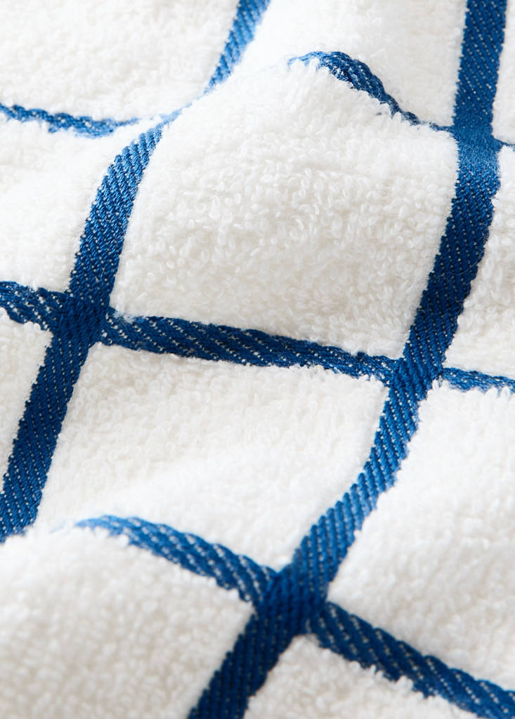 Frayed cotton terry kitchen towel — Indigo Blue