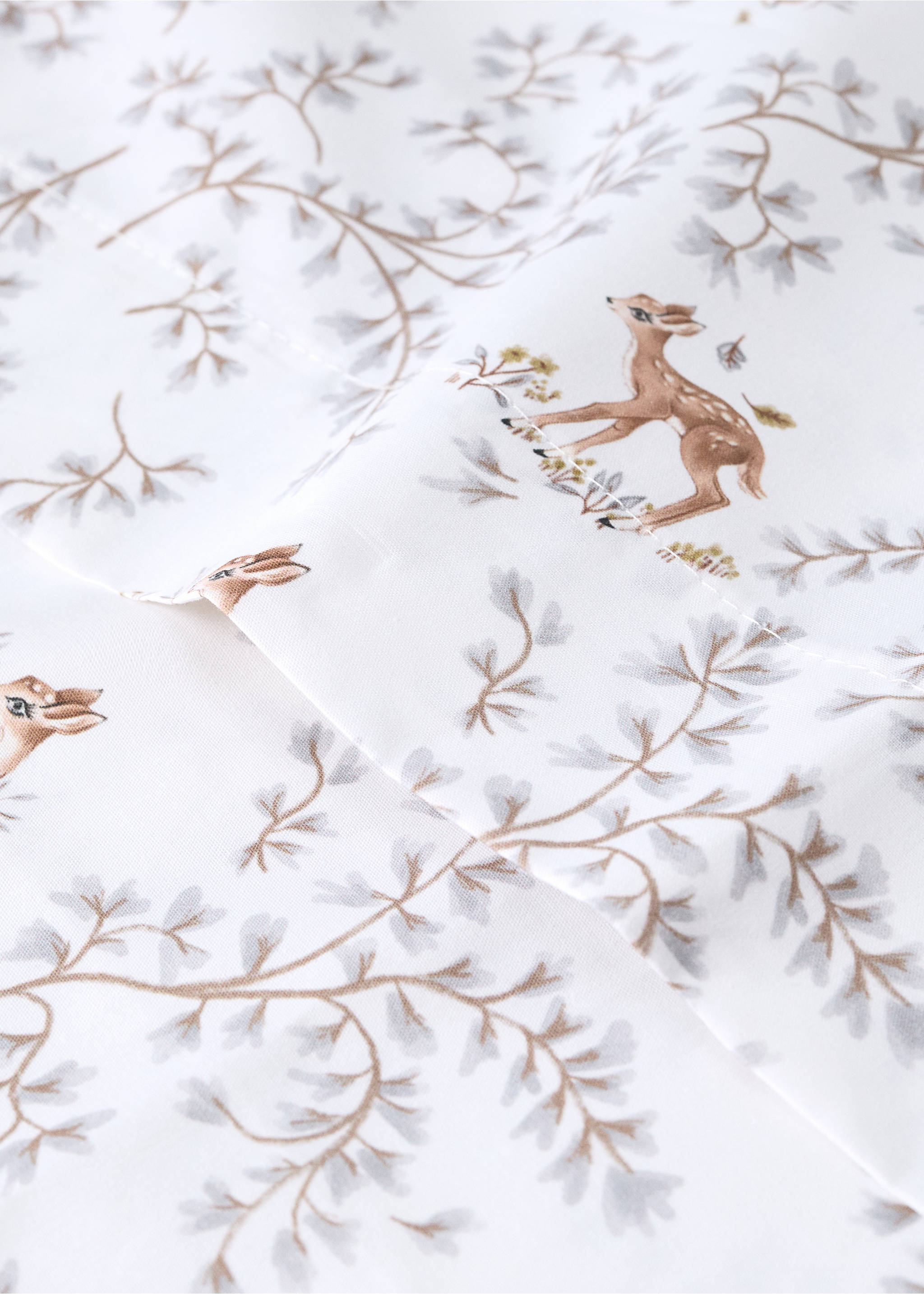 Printed 100% cotton cot bedding set - Details of the article 1, Grey. Ref: 37071522-00.