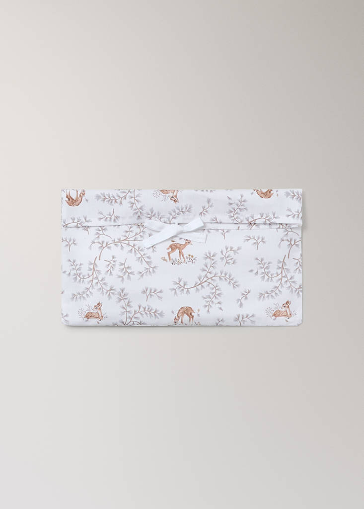 Printed 100% cotton mini cot bed set — Grey