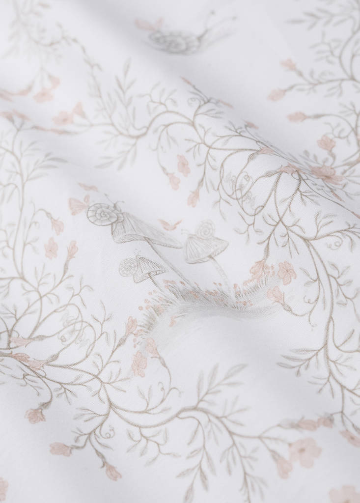 Printed percale cotton cot top sheet — Nude
