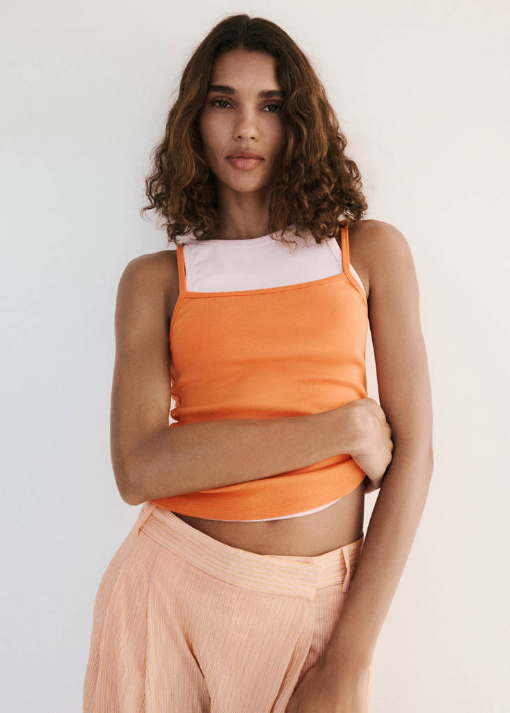 Combination top with thin straps