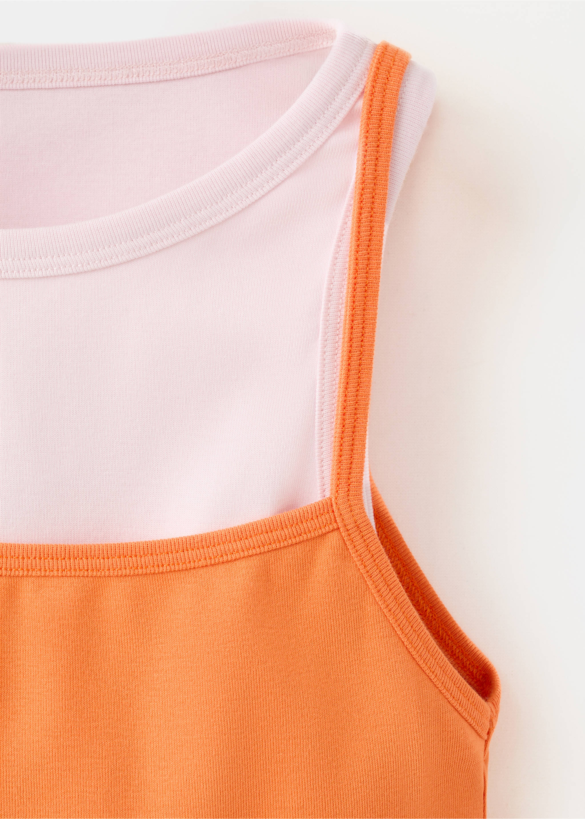 Combination top with thin straps - Details of the article 8, Orange. Ref: 37071527-00.