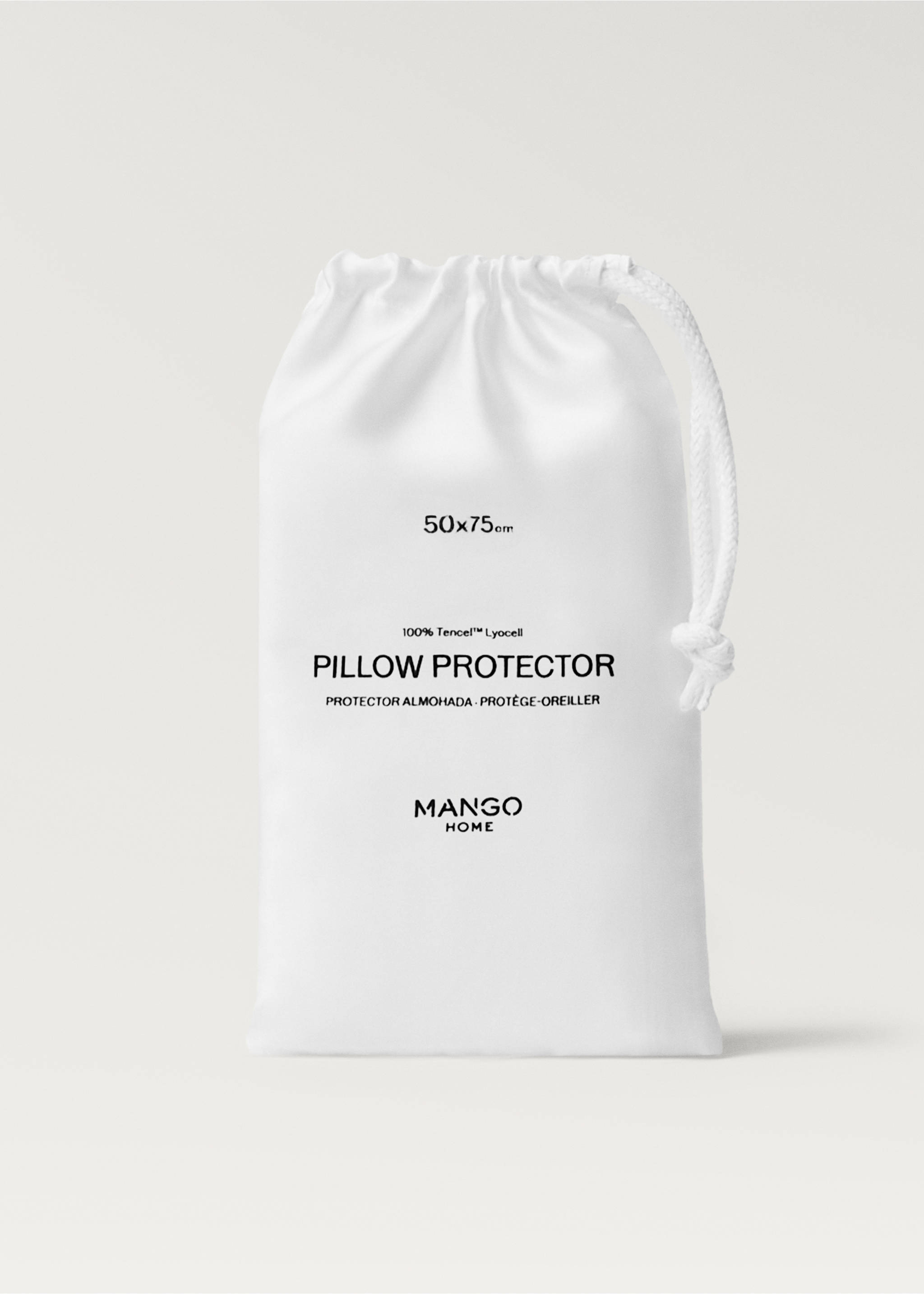 Tencel pillow protector 50x75 cm - Details of the article 4, White. Ref: 37071533-00.
