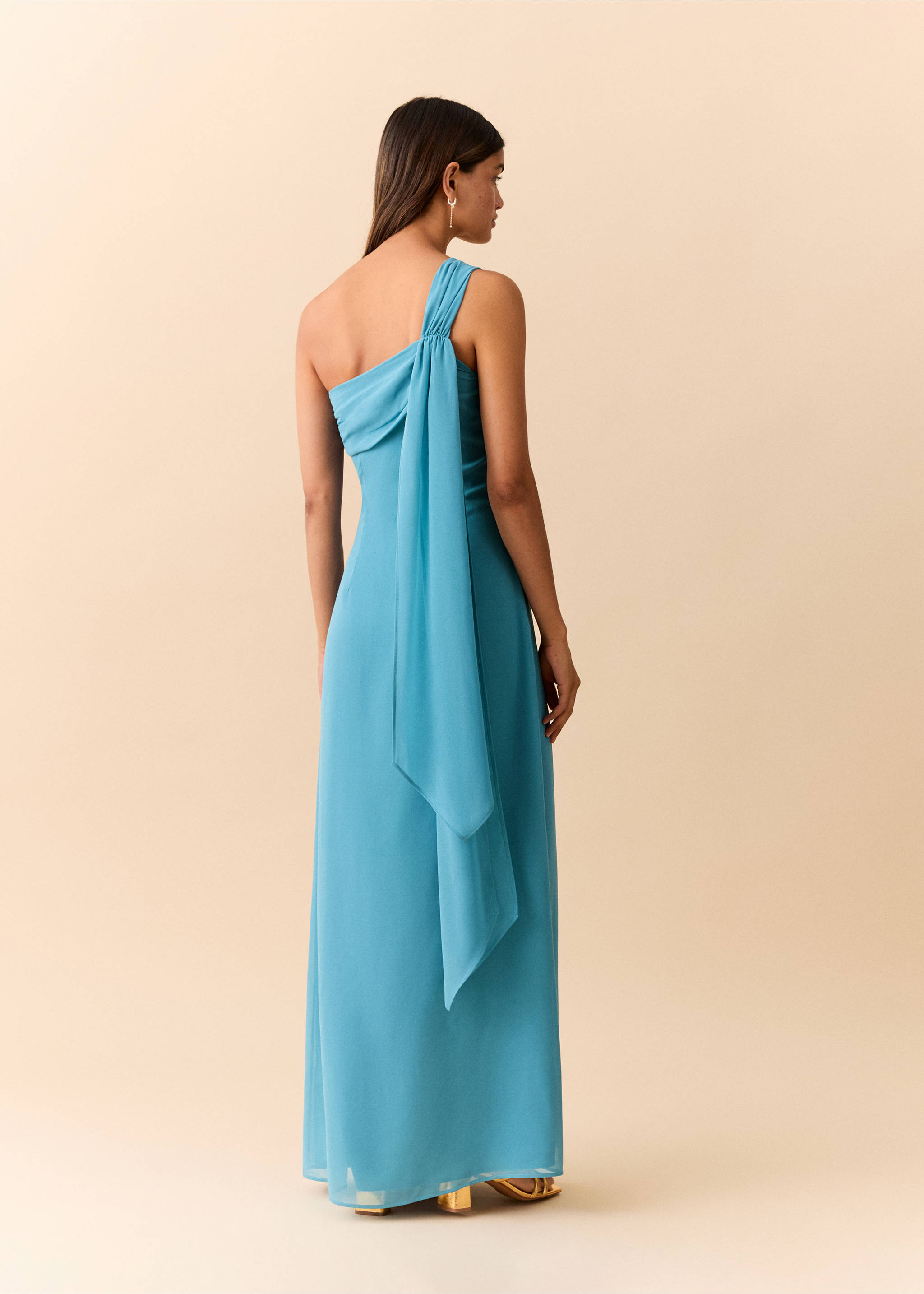 Robe asymétrique - Verso de l’article, Bleu ciel. Ref: 37071535-00.