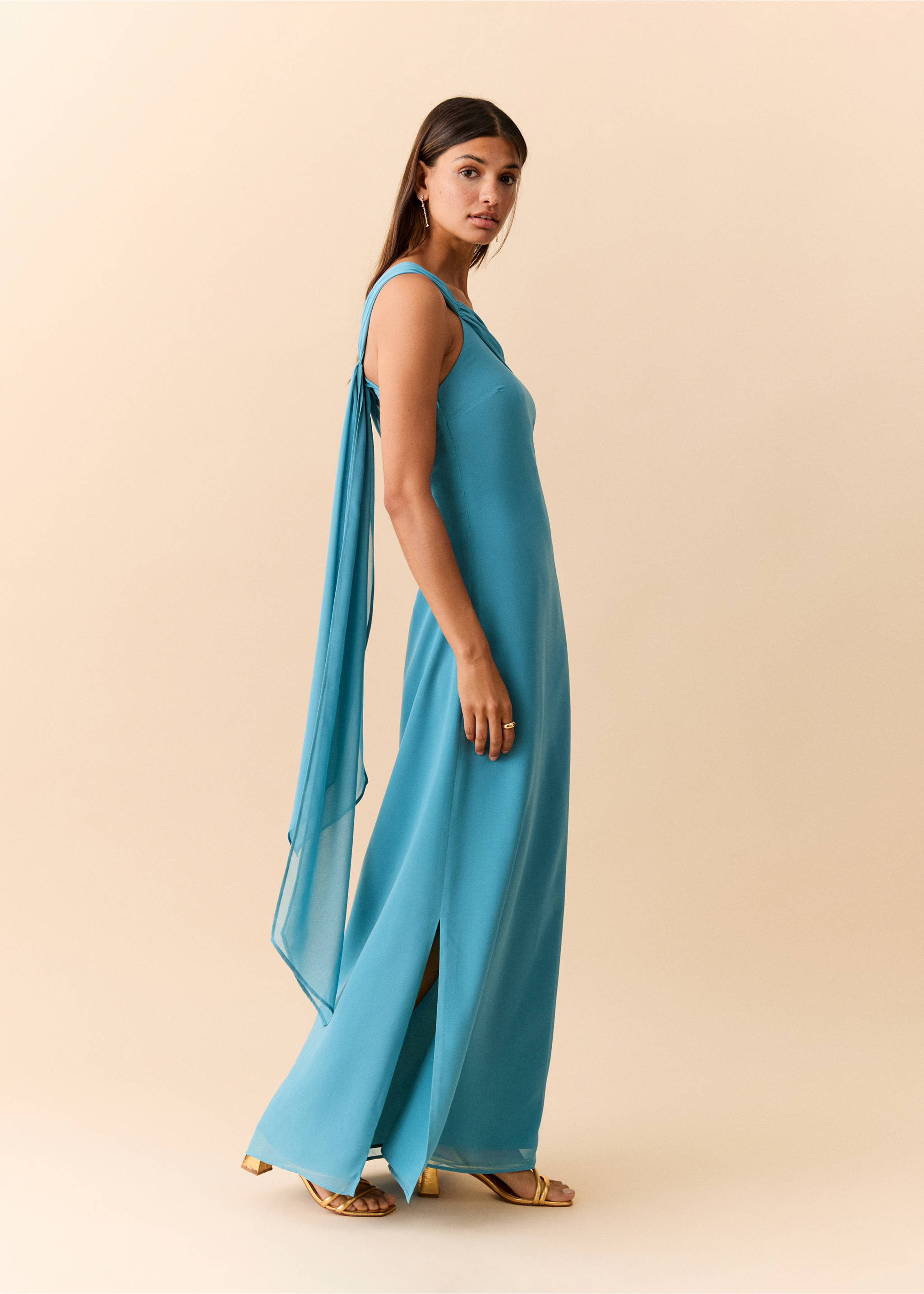 Robe asymétrique - Détail de l'article 3, Bleu ciel. Ref: 37071535-00.