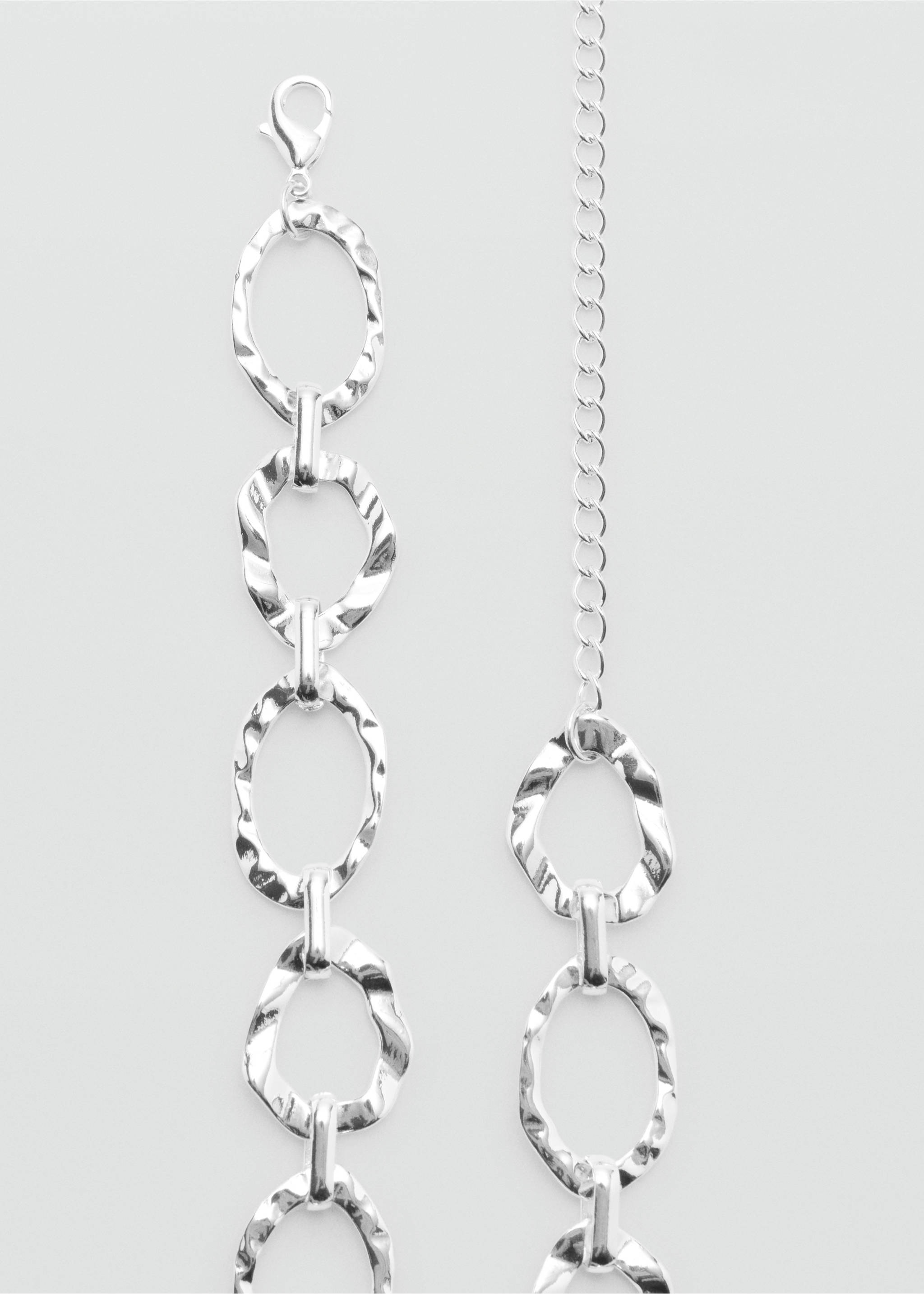 Metal chain belt - Details of the article 1, Silver. Ref: 37071537-00.