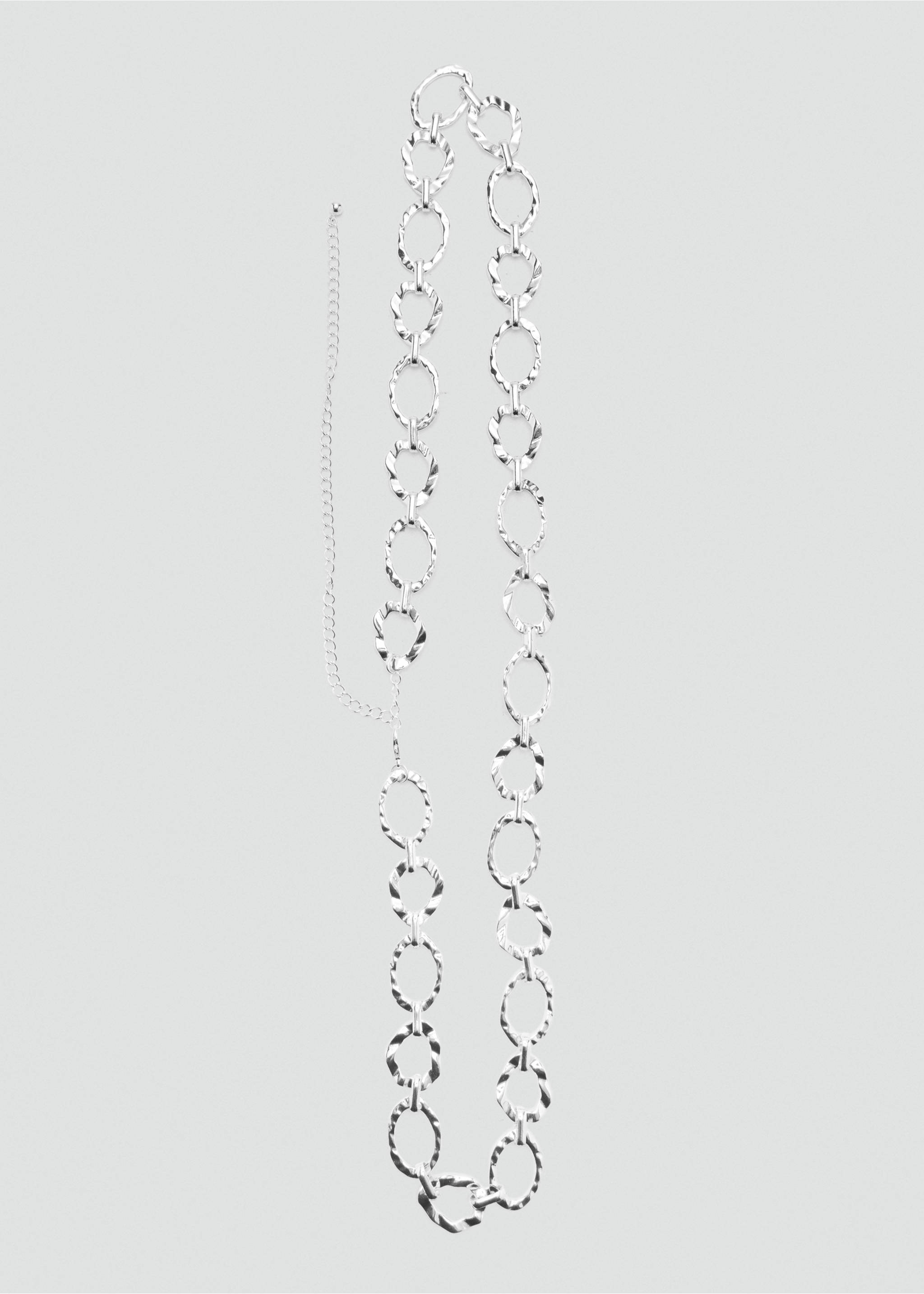 Metal chain belt - Details of the article 2, Silver. Ref: 37071537-00.