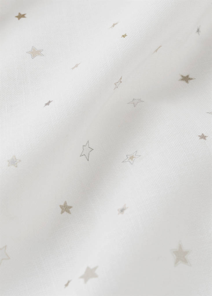 Medium-opacity cotton curtain with stars — Grey