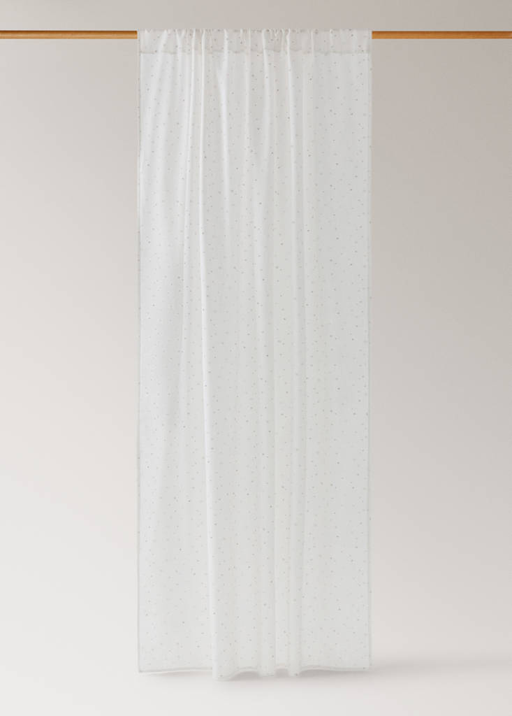 Medium-opacity cotton curtain with stars — Grey