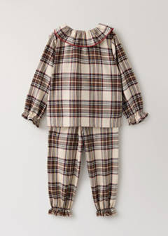 Two-piece cotton checked pyjama set — Red 1