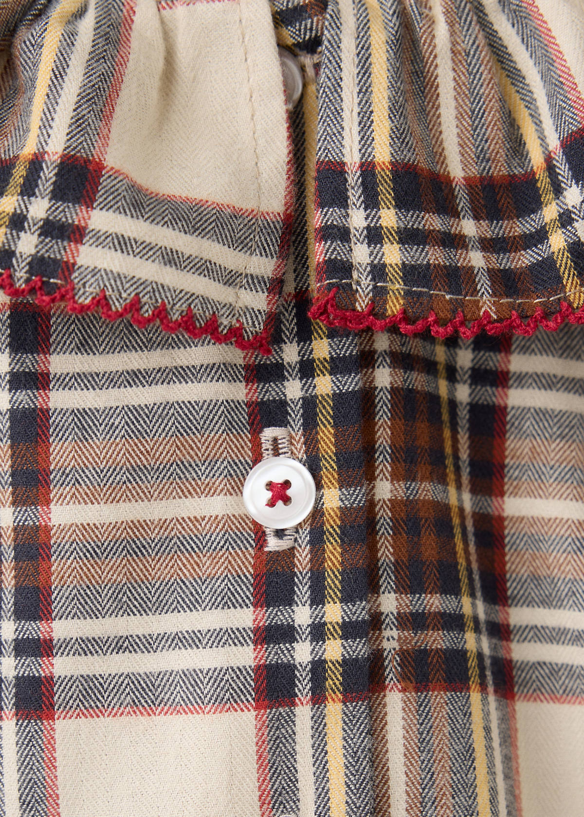 Two-piece cotton checked pyjama set — Red