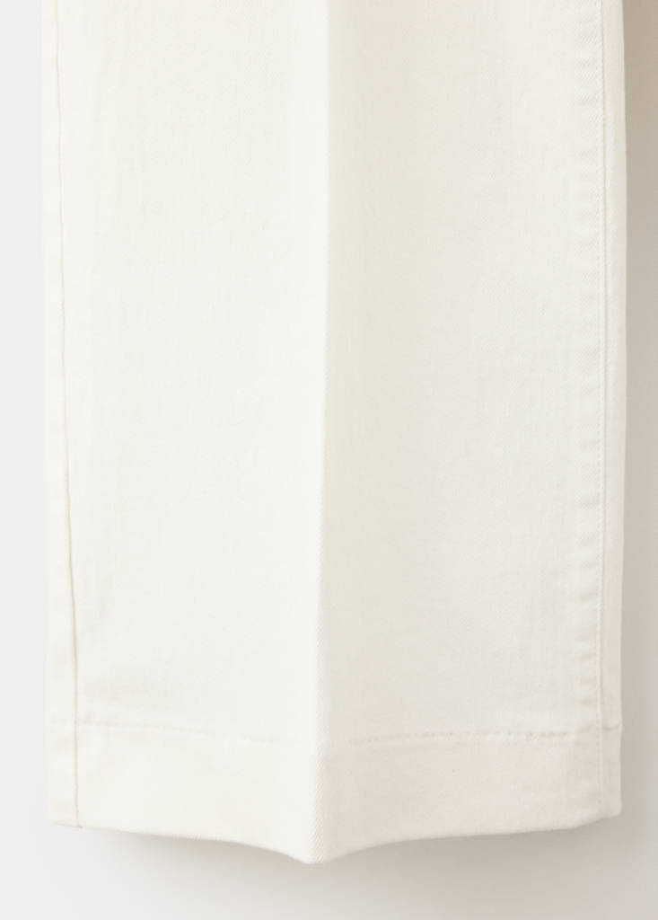 Wide-leg jeans with side buttons — White
