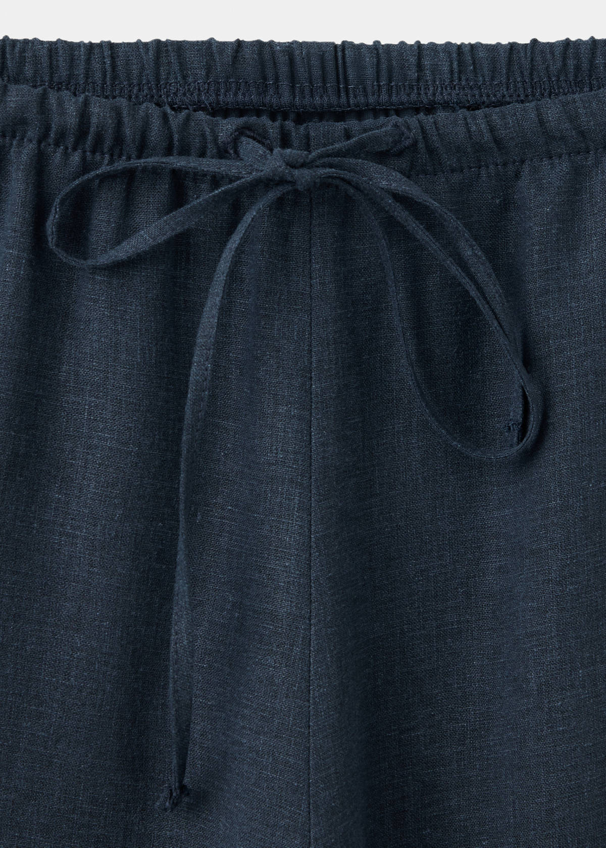 Straight linen-blend trousers — Dark Navy