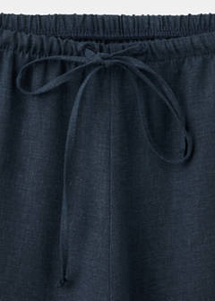 Straight linen-blend trousers — Dark Navy 5