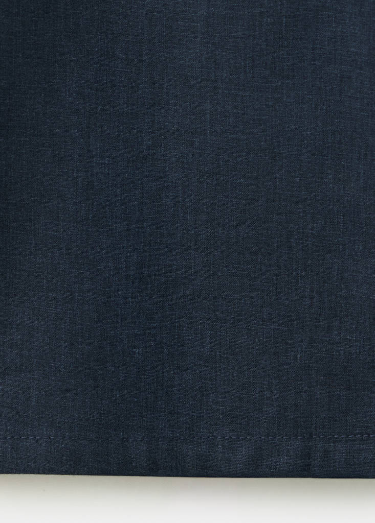 Straight linen-blend trousers — Dark Navy