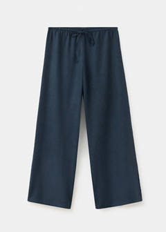 Straight linen-blend trousers — Dark Navy 4