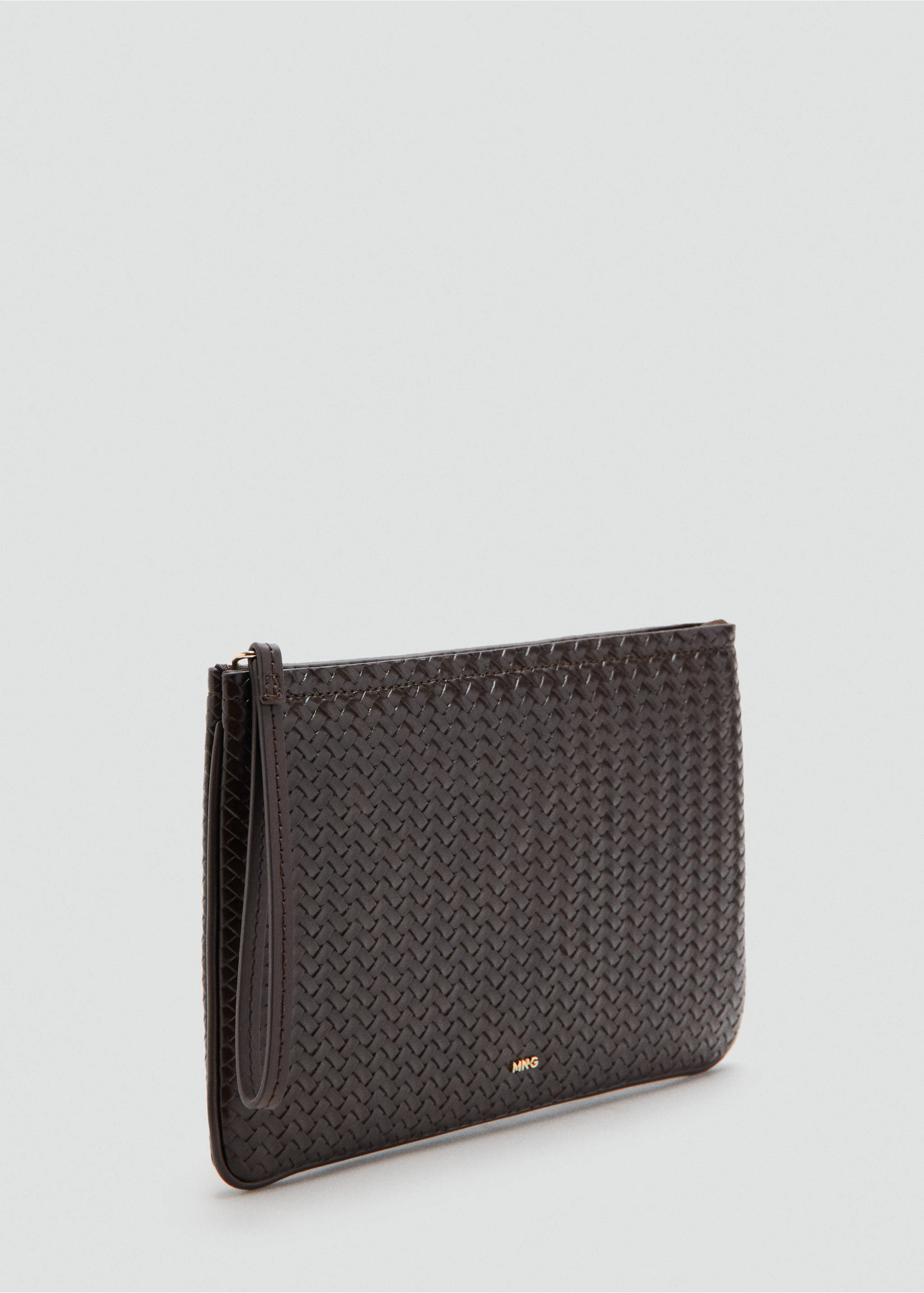 Braided pouch - Medium plane, Chocolate. Ref: 37071551-00.