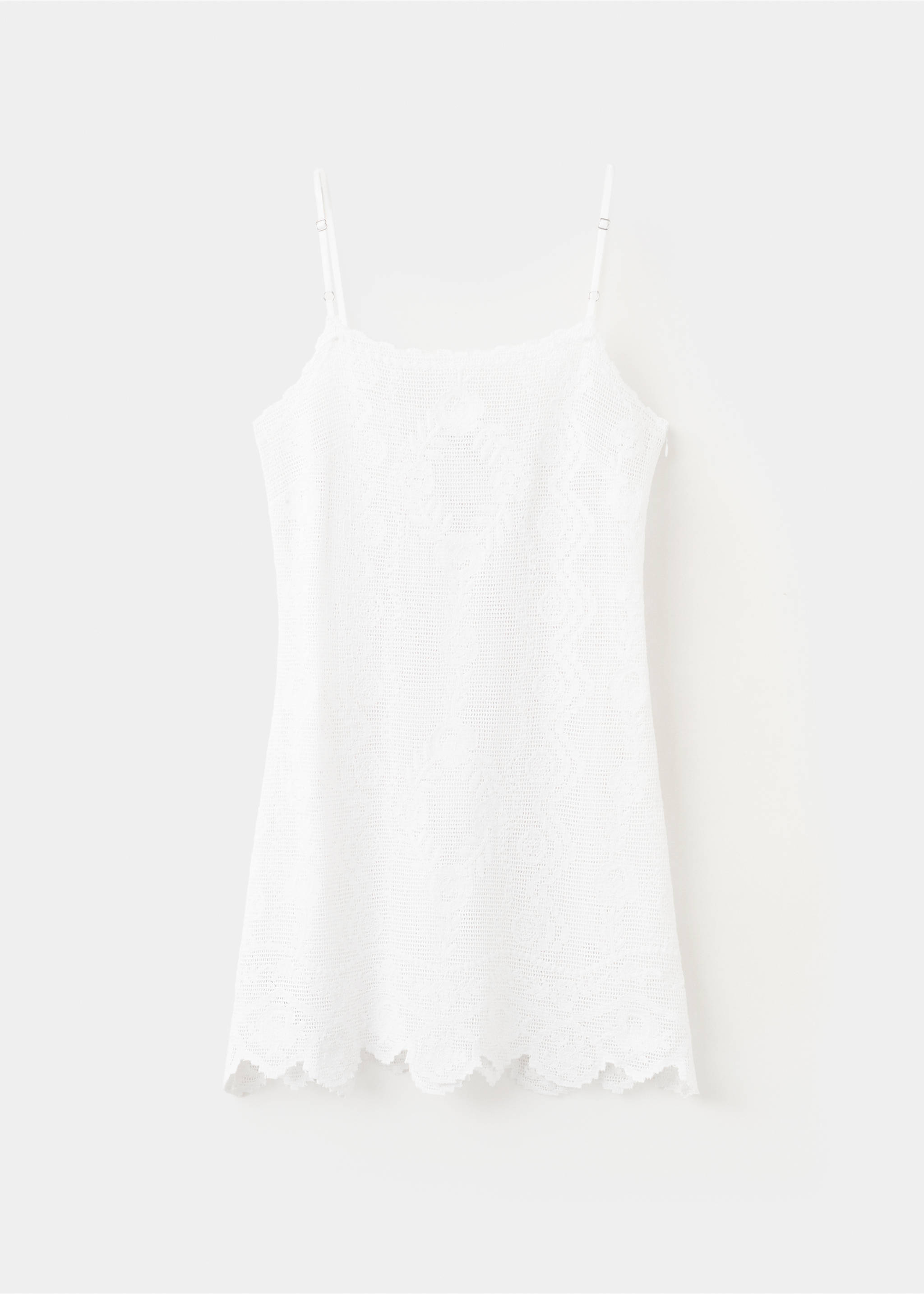 Crochet short dress - Article without model, White. Ref: 37072008-00.