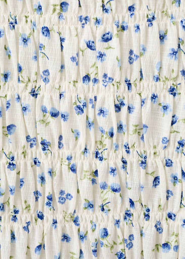 Ruched floral dress — Blue
