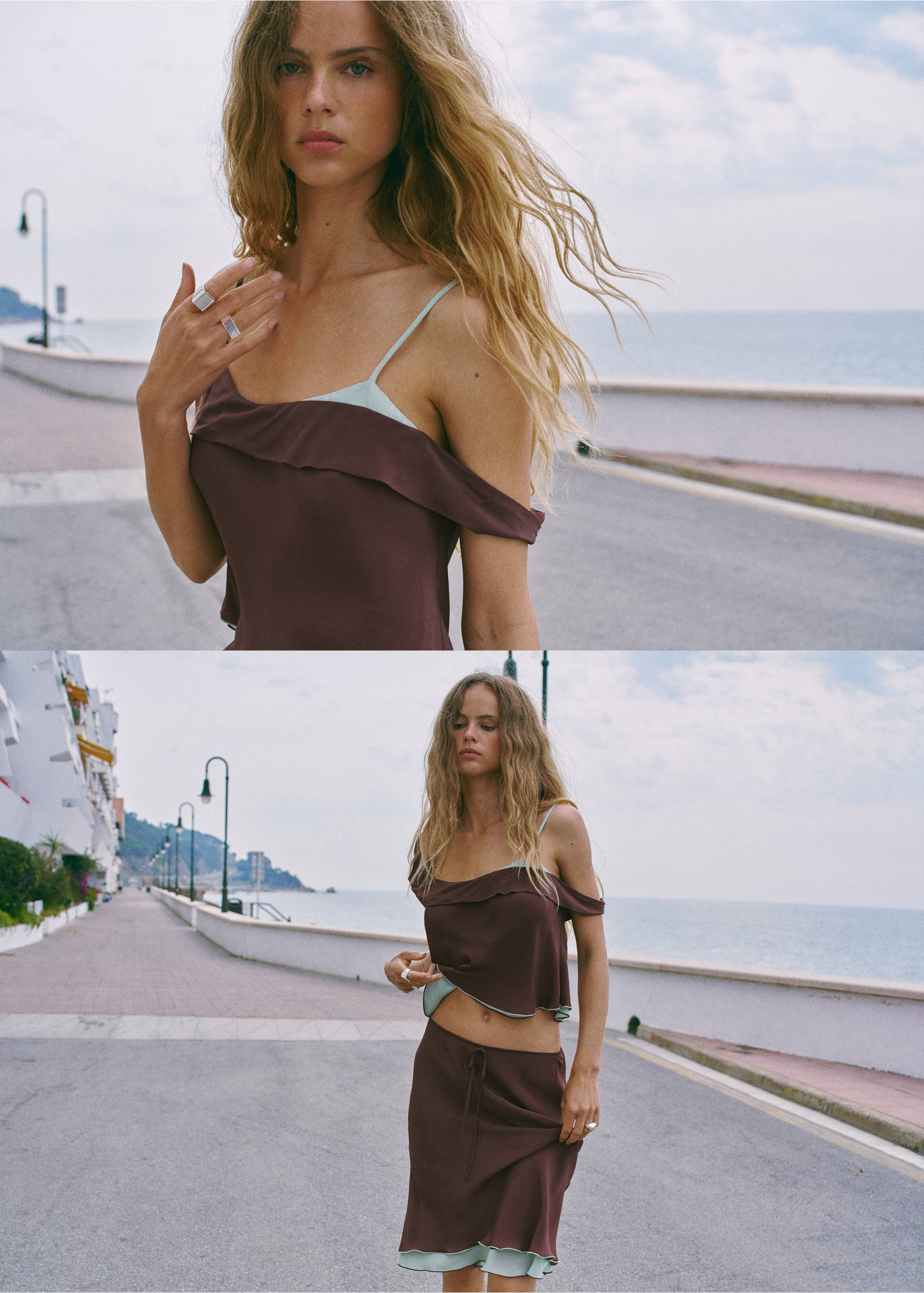 Asymmetric combined top - Details of the article 1, Brown. Ref: 37072527-00.