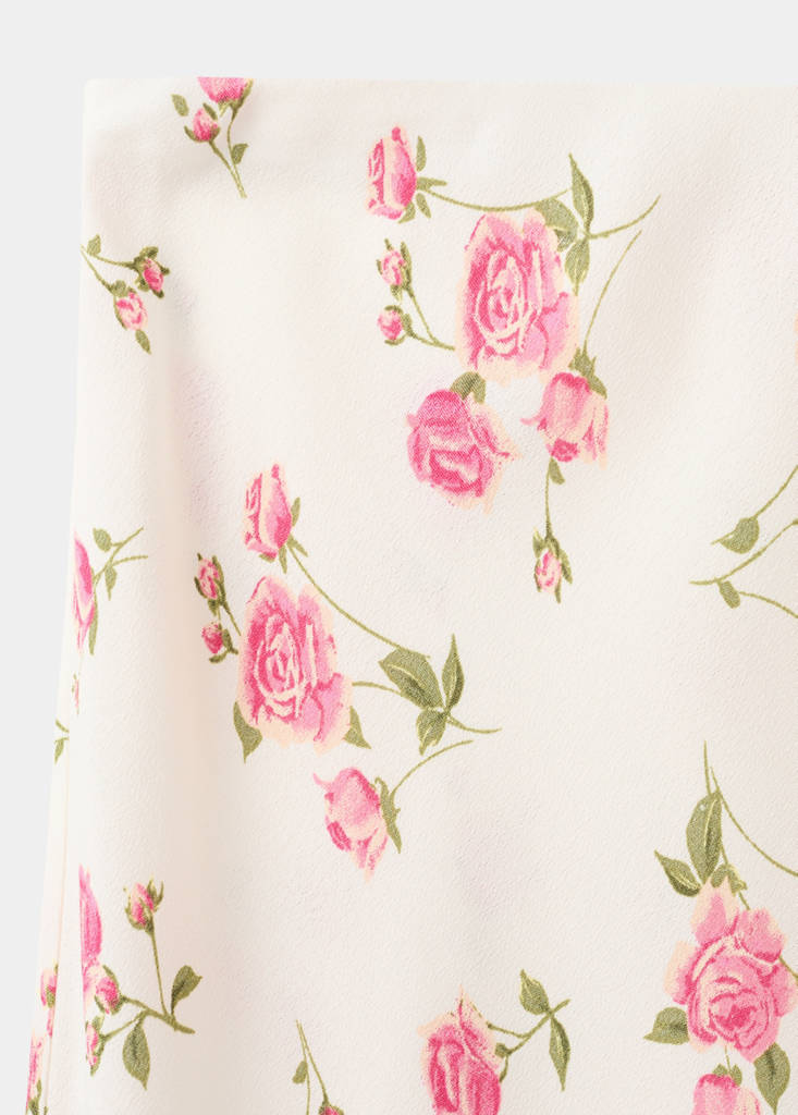 Floral print maxi skirt — Black