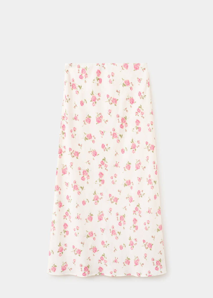 Floral print maxi skirt — Black