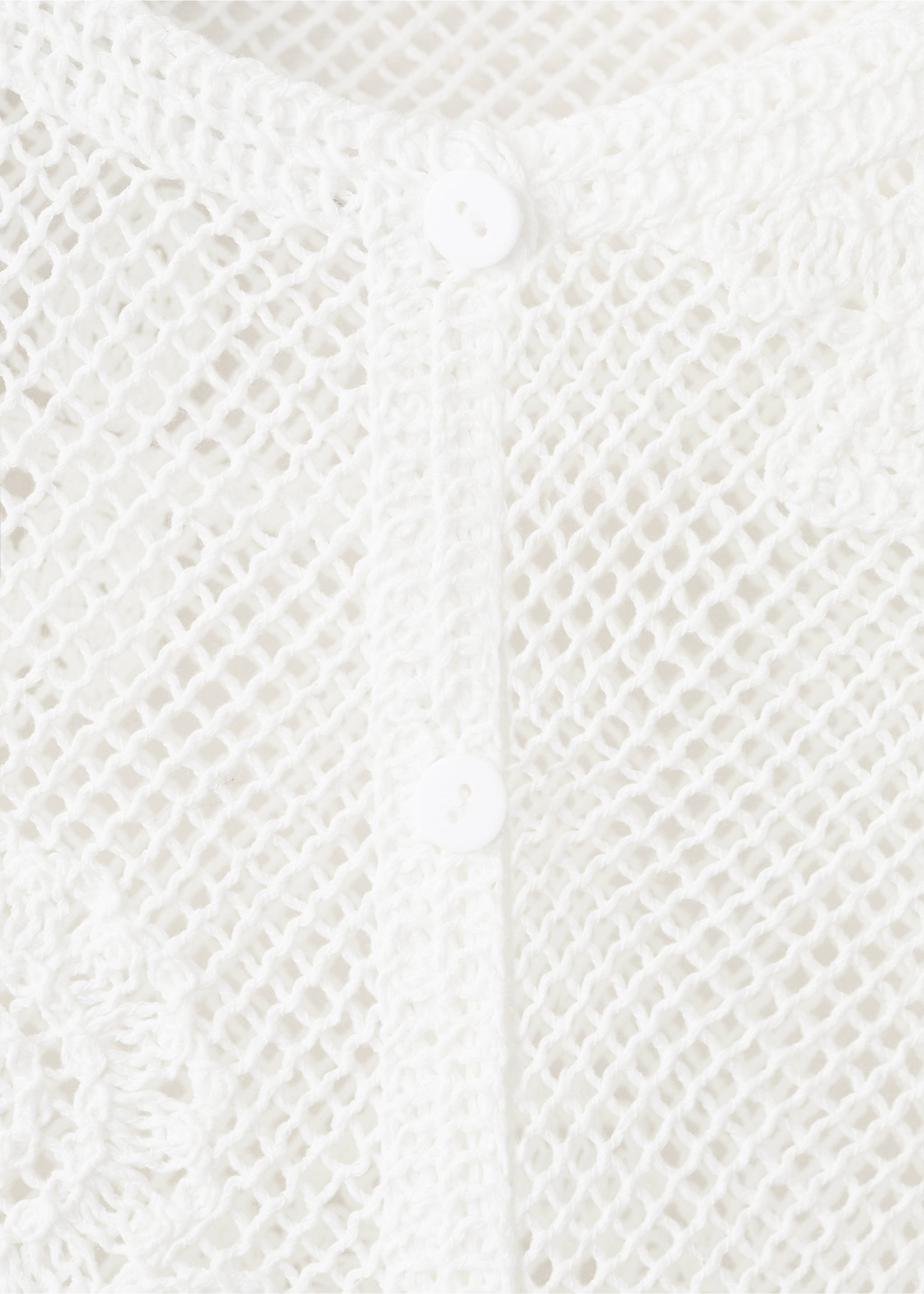 Floral crochet cardigan - Details of the article 8, White. Ref: 37072529-00.