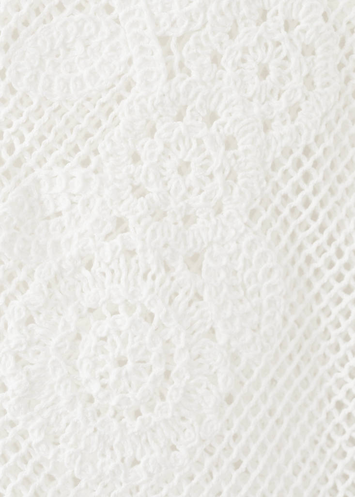 Floral crochet cardigan — White