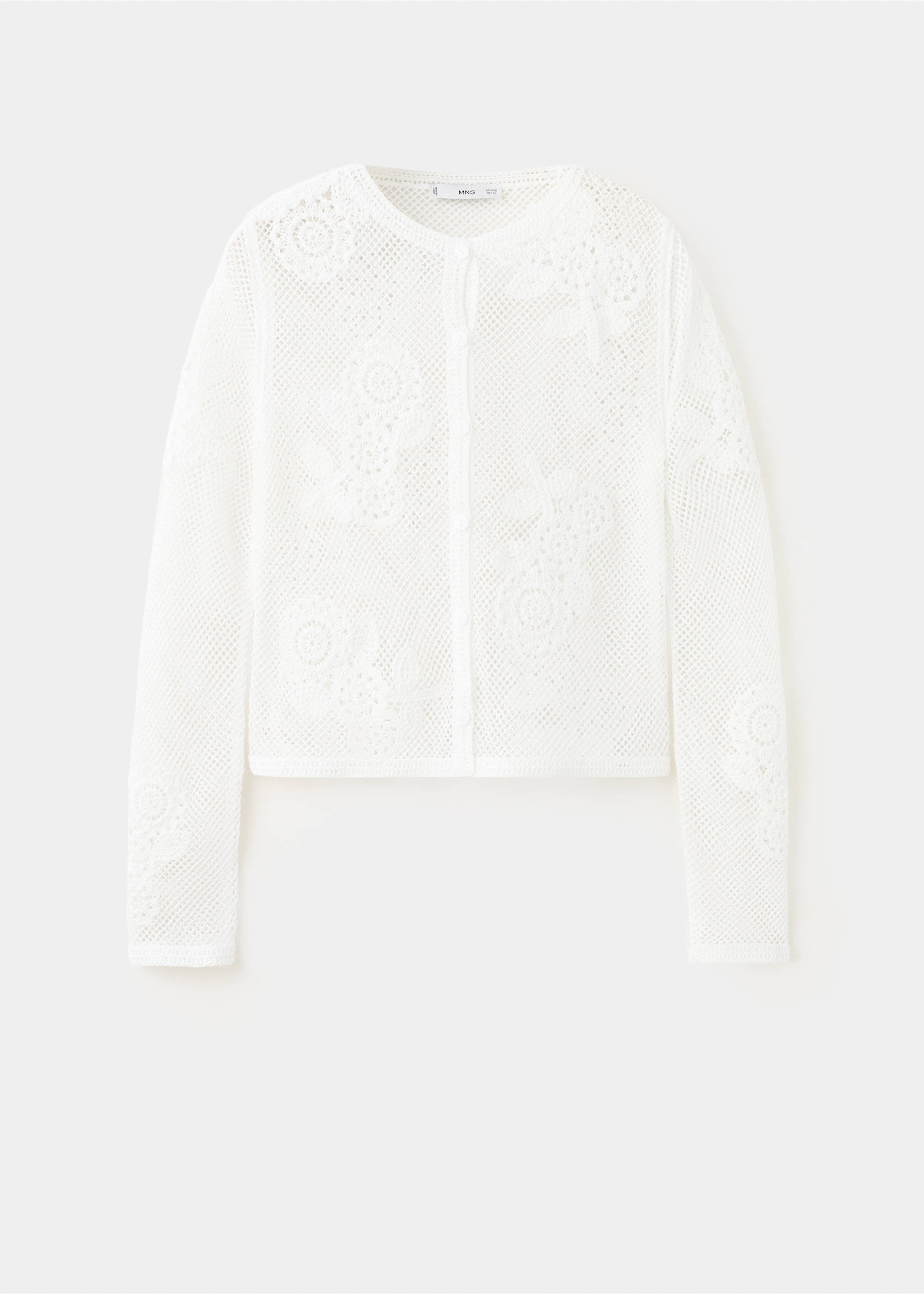 Floral crochet cardigan - Article without model, White. Ref: 37072529-00.