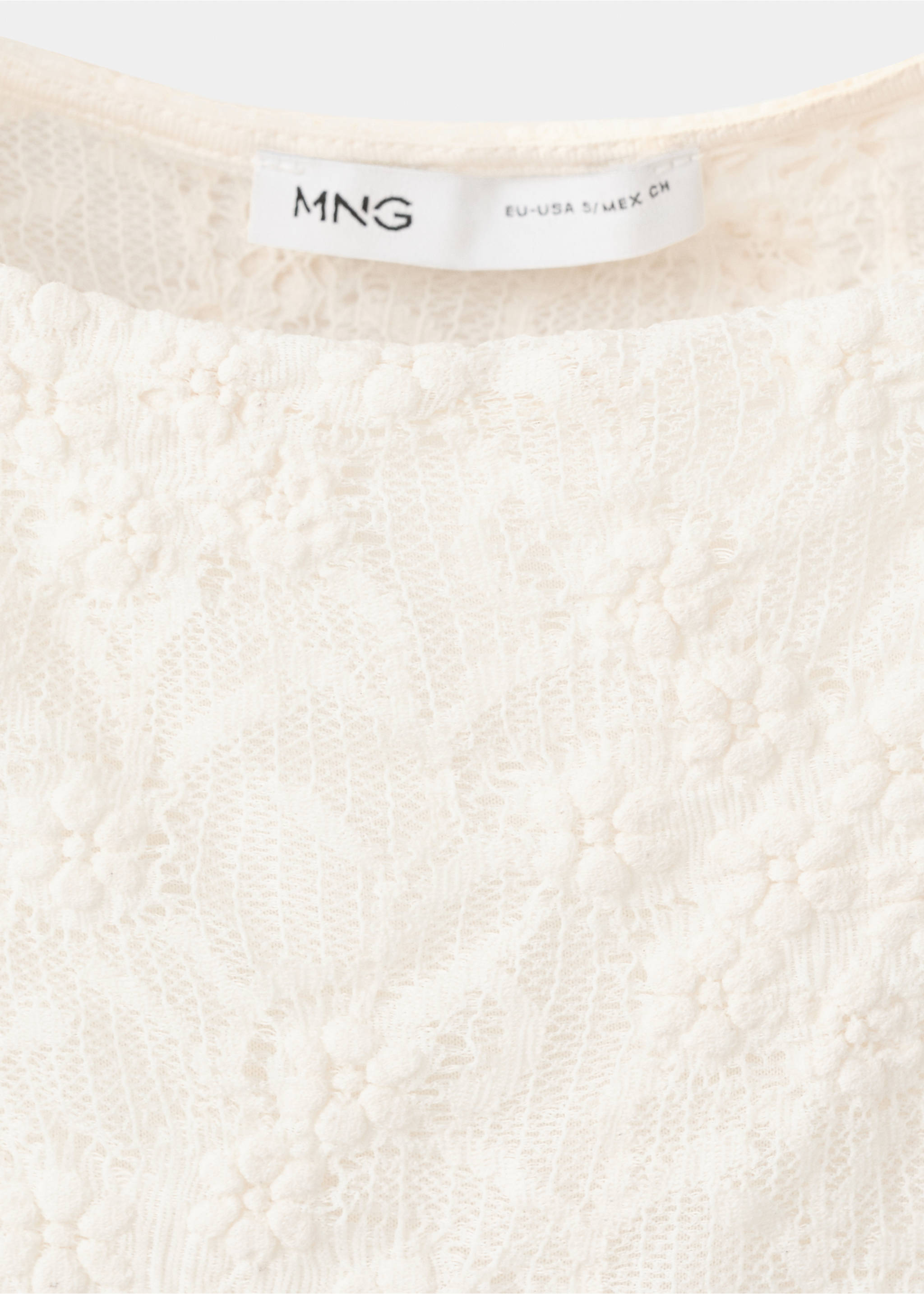 Lace boat-neck t-shirt - Details of the article 8, Off White. Ref: 37072530-00.