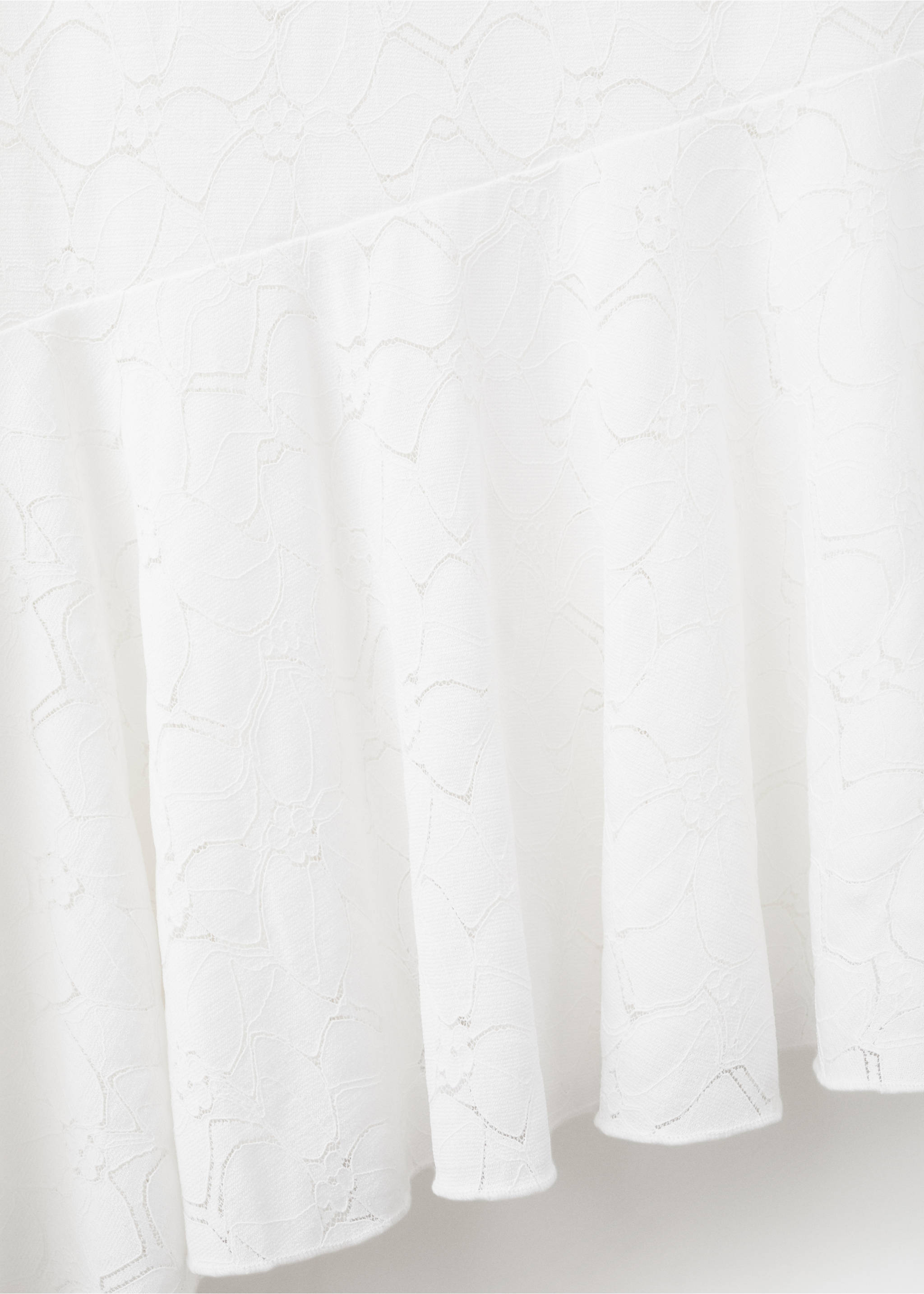 Embroidered dress with cut-out detailing and frill - Details of the article 0, White. Ref: 37072531-00.