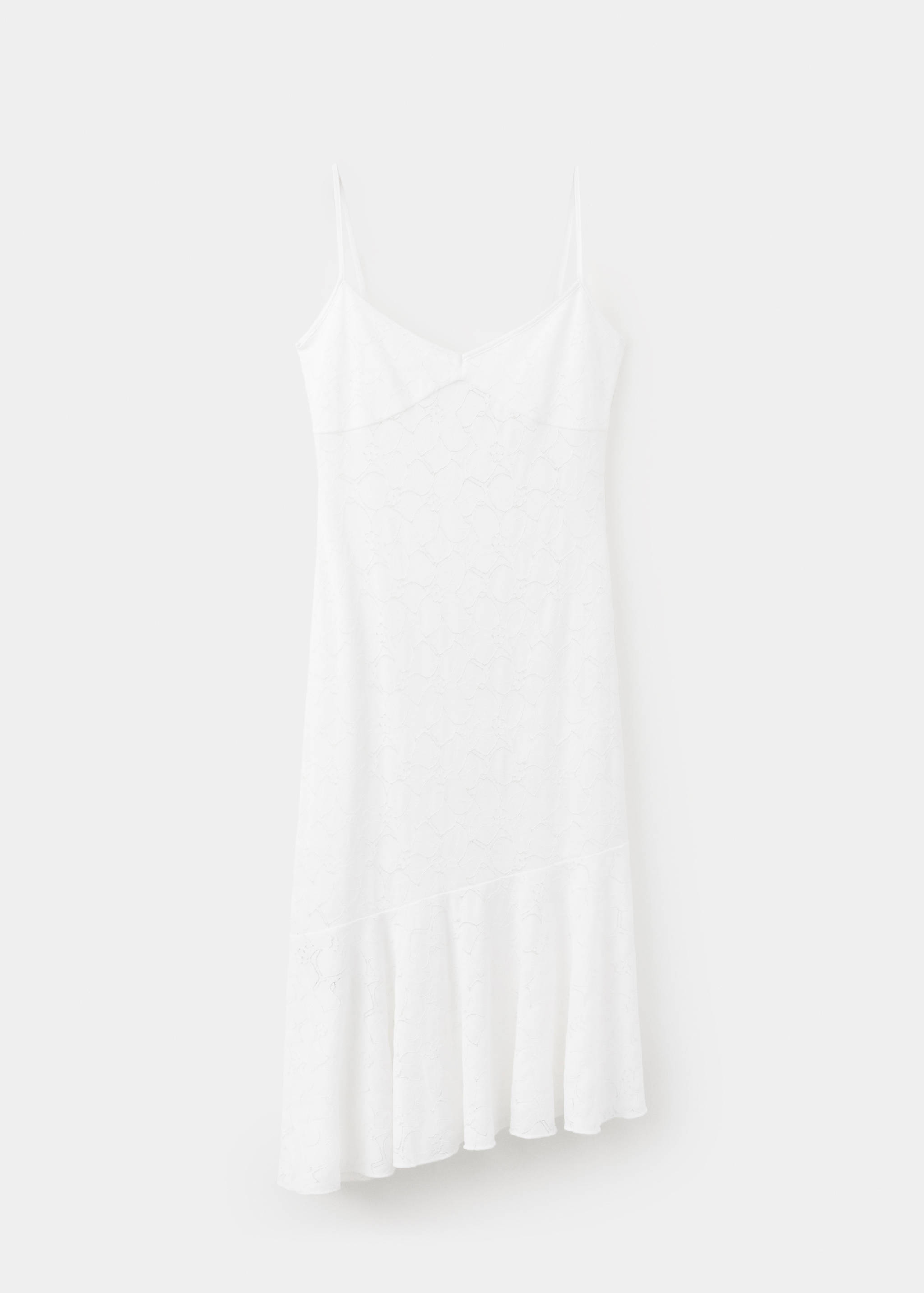 Embroidered dress with cut-out detailing and frill - Article without model