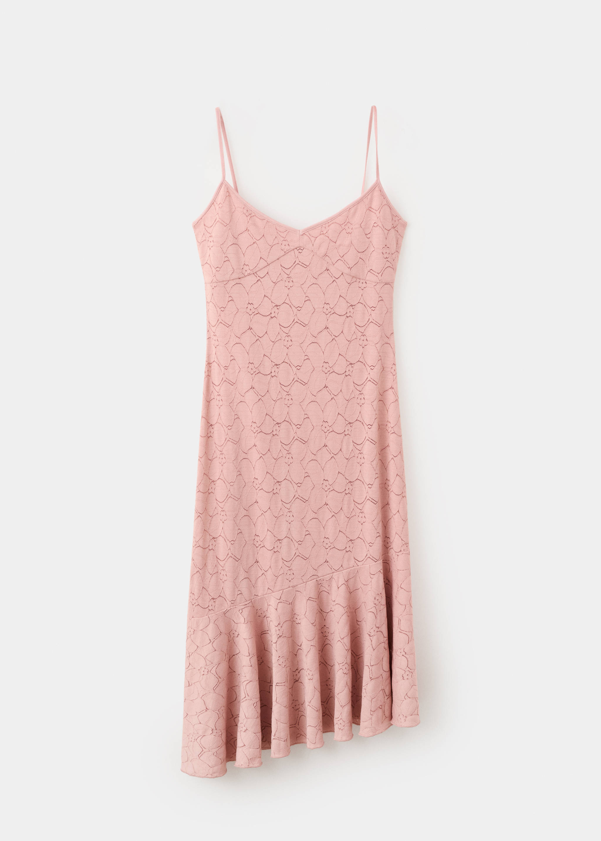 Embroidered dress with cut-out detailing and frill - Article without model