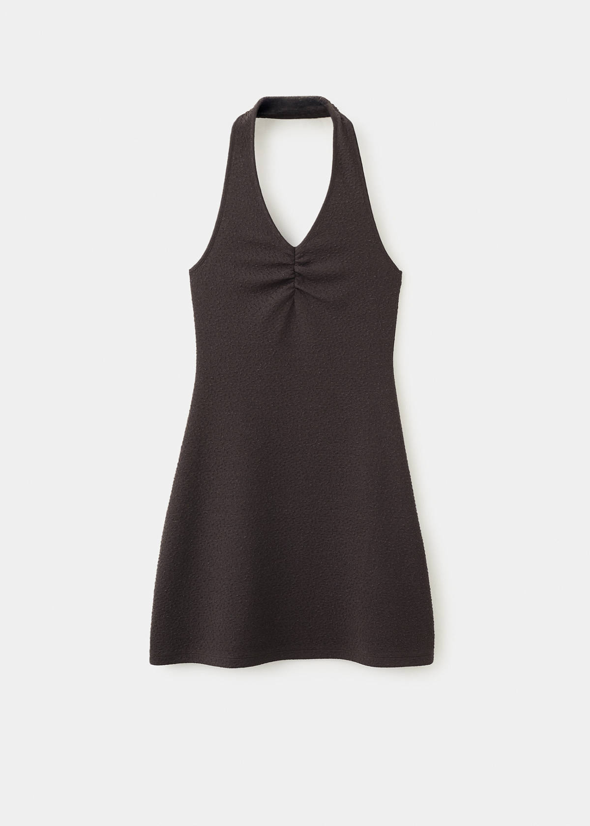 Short halter-neck dress — Brown