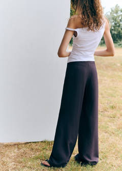 Flowy straight-fit trousers — Brown 3