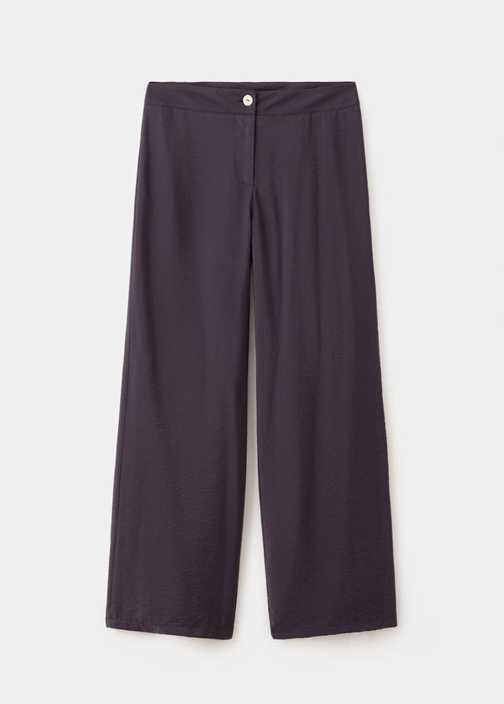 Flowy straight-fit trousers — Brown