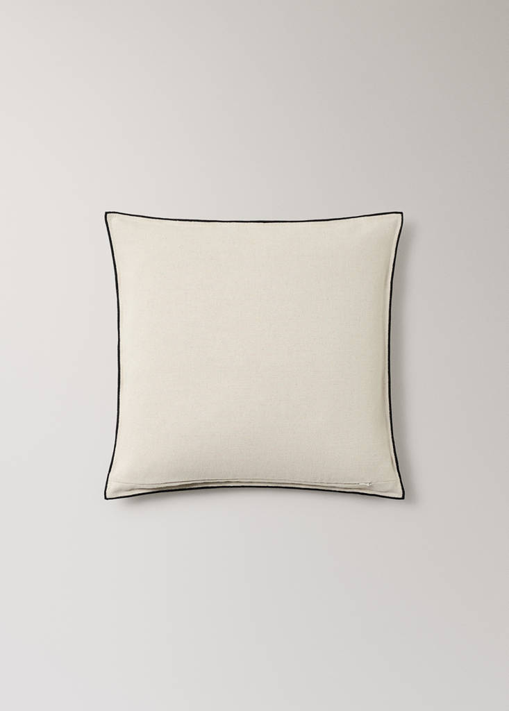 Linen cotton cushion cover with overlock tab 40x60 cm — Off White