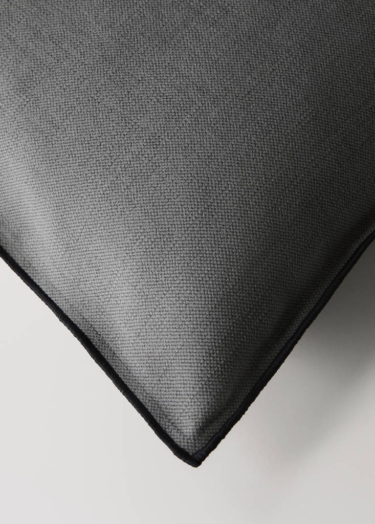 Linen cotton cushion cover with overlock tab 40x60 cm — Medium Heather Grey
