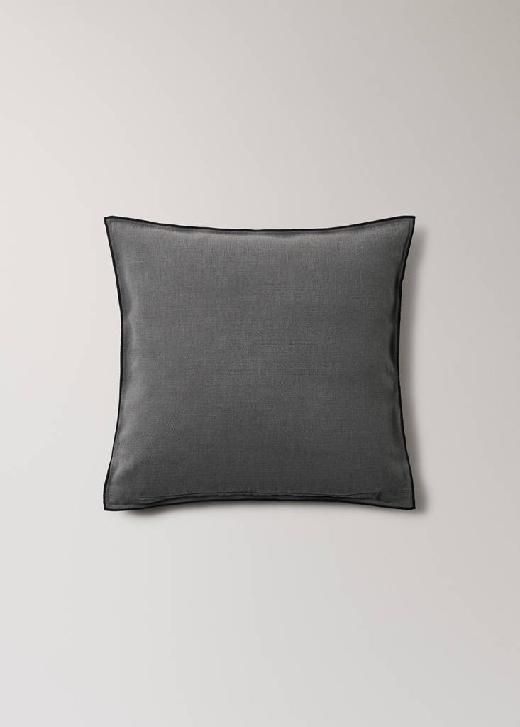 Linen cotton cushion cover with overlock tab 40x60 cm — Medium Heather Grey