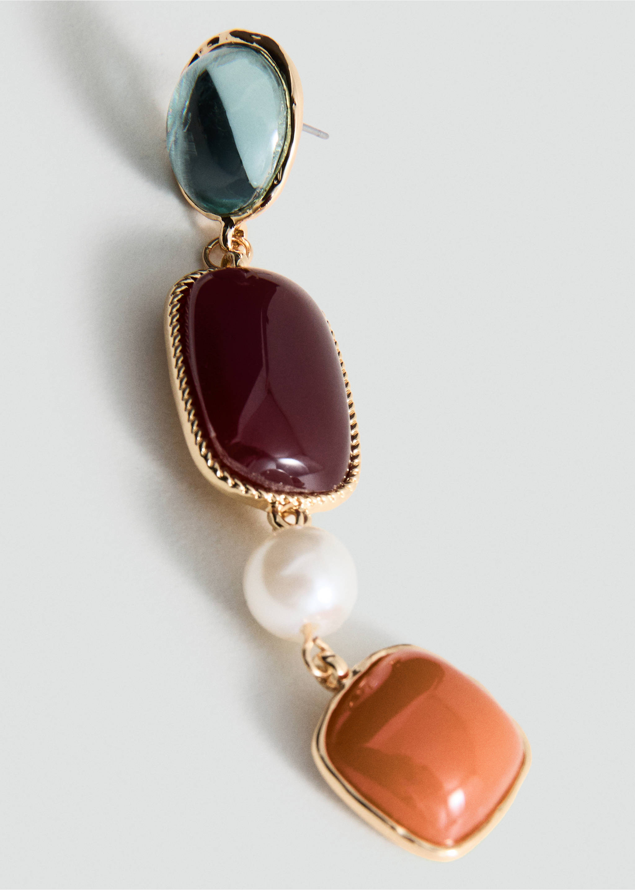 Boucles d'oreilles pendantes combinées - Détail de l'article 1, Or. Ref: 37072545-00.