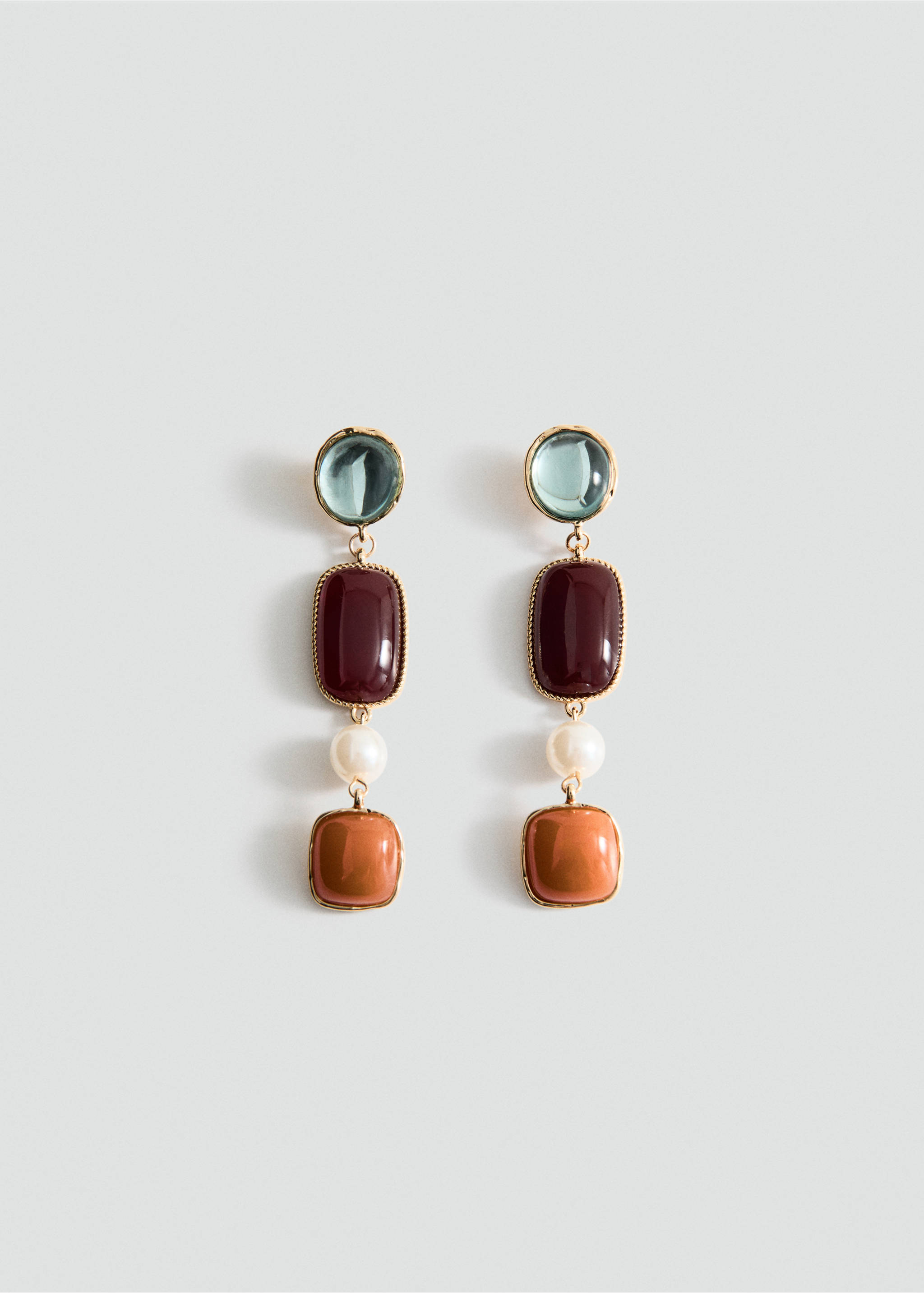 Boucles d'oreilles pendantes combinées - Article sans modèle, Or. Ref: 37072545-00.