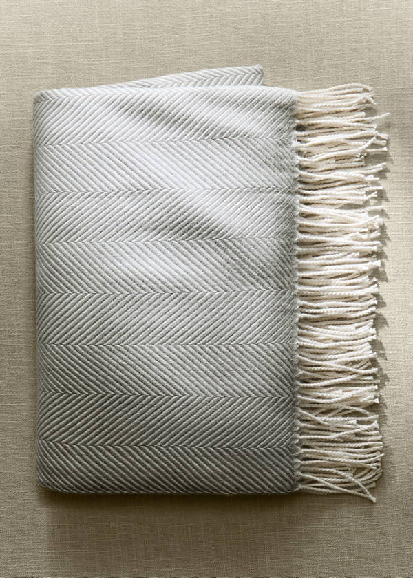 Soft check-pattern blanket — Grey