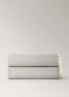 Soft check-pattern blanket — Grey 5
