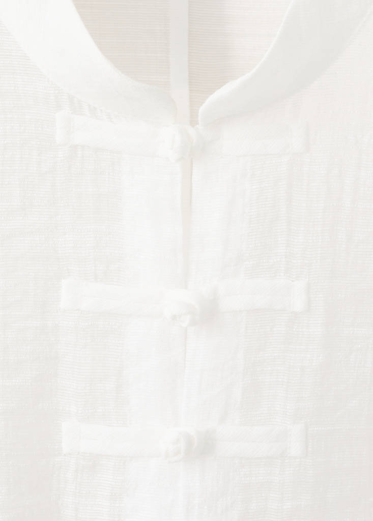 Semi-transparent textured georgette blouse — Off White