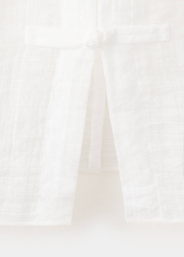 Semi-transparent textured georgette blouse — Off White