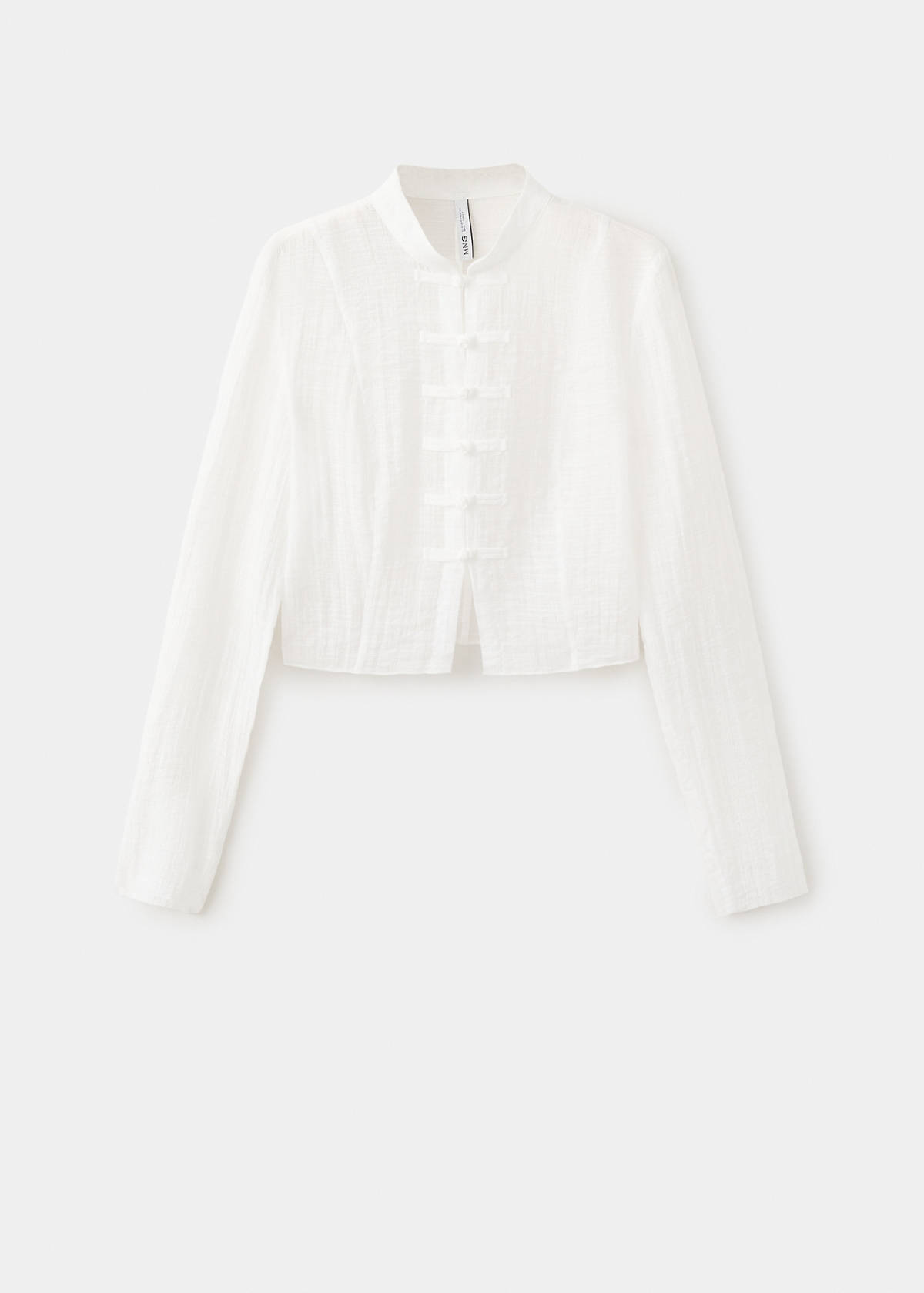 Semi-transparent textured georgette blouse — Off White