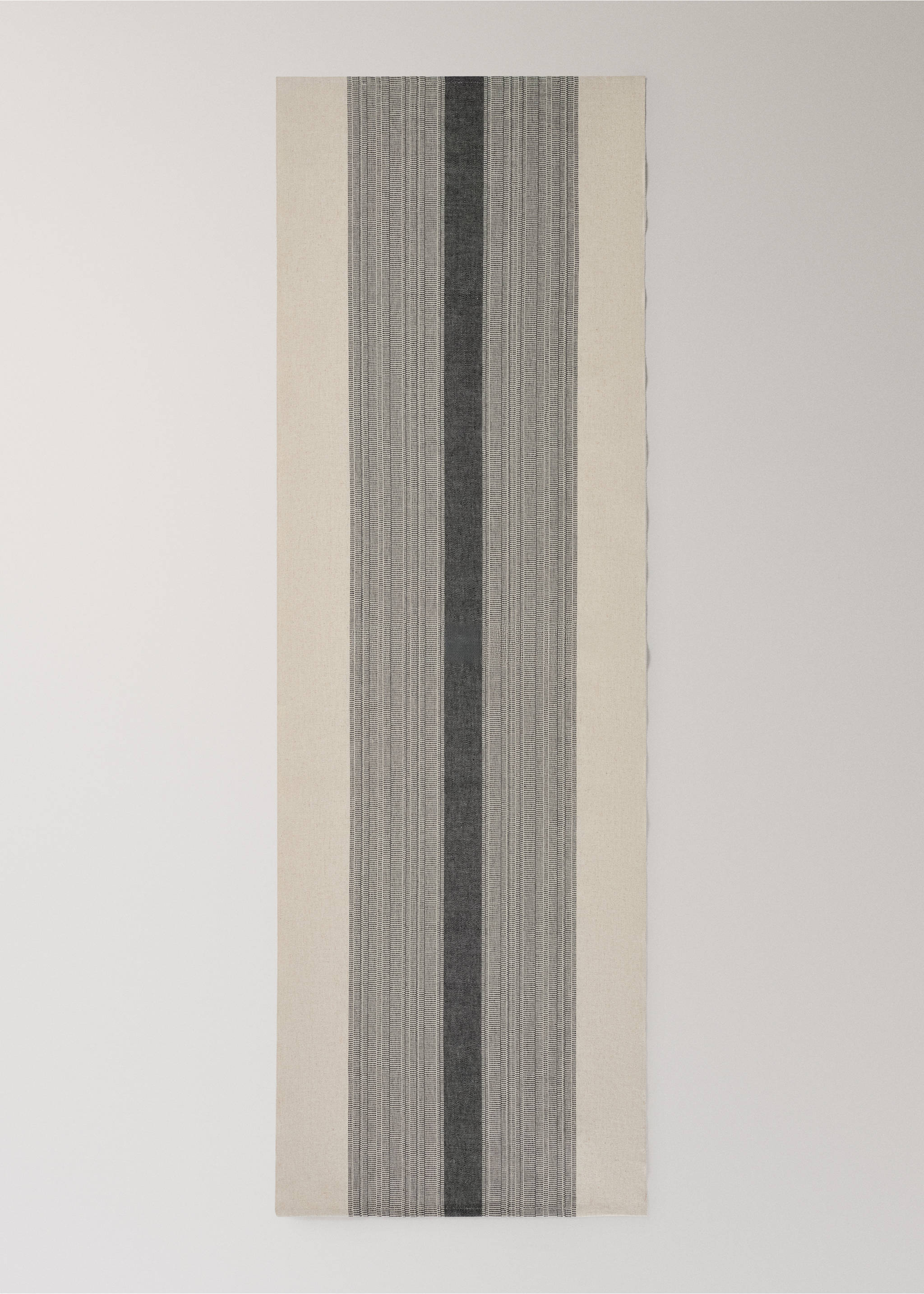 Pamuklu ve keten runner örtü 50x160 cm - Ürün detayı 3, Ekrü. Ref: 37072552-00.