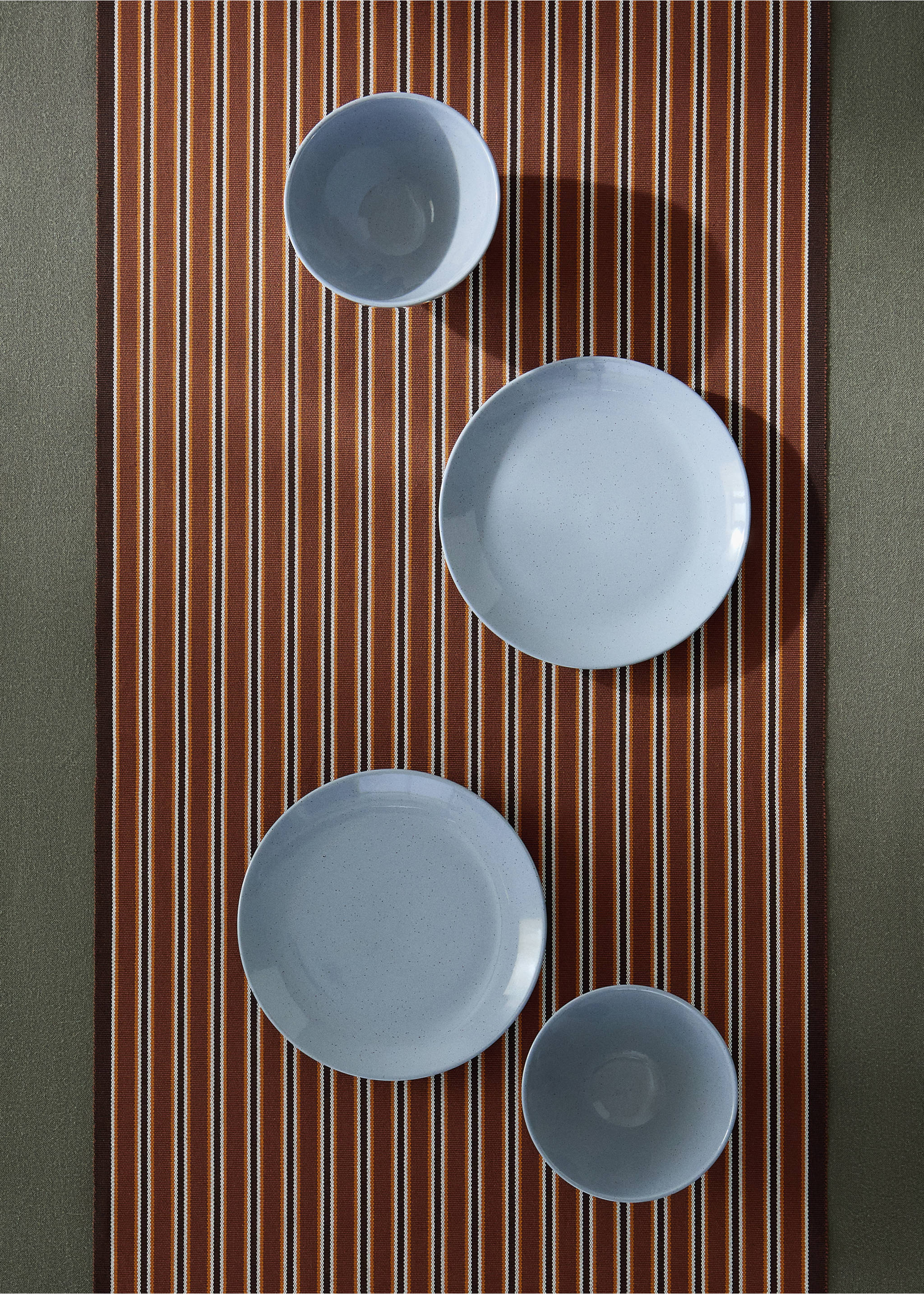 Cotton striped placemats - General plane, Brown. Ref: 37072553-00.