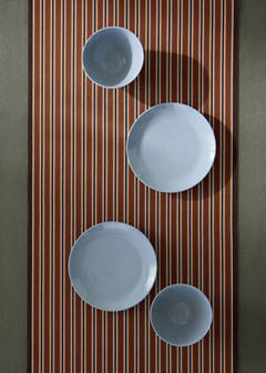 Striped Table Runner, 100% Cotton — Brown 1